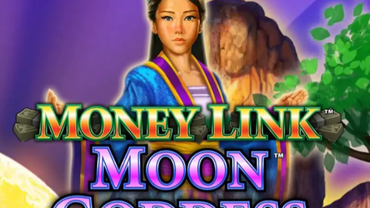 Interface do slot Money Link Moon Goddess com tema de jardim lunar